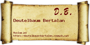 Deutelbaum Bertalan névjegykártya