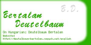bertalan deutelbaum business card